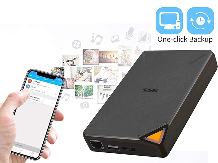 test SSK Portable Disque Dur Externe sans Fil 2To Personal Cloud Smart Storage
