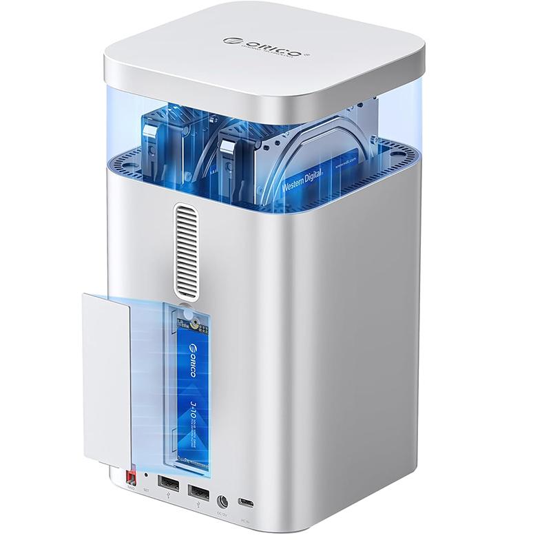 Avant Test et Avis du ORICO MiniTower M435-V1 Boîtier RAID Mac mini M4