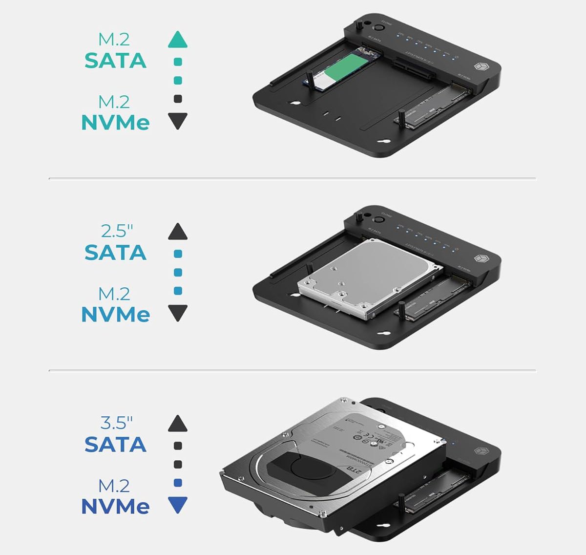 Avis sur la ICY BOX Station de clonage et Lecteur de disques durs HDDM.2 NVMe SSD USB 3.2 Gen 2