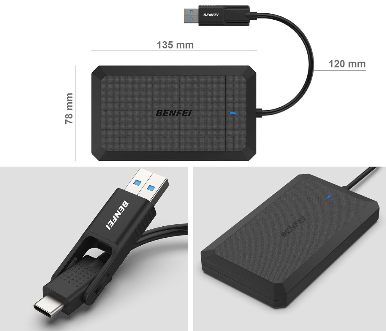 Test COMPLET du Boîtier Externe BENFEI pour Disque Dur 2,5, boîtier USB 3.2 Gen 1 - Avantages et Inconvénients