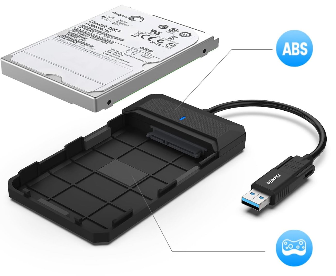Test COMPLET du Boîtier Externe BENFEI pour Disque Dur 2,5, boîtier USB 3.2 Gen 1 - Comparaison avec la Concurrence