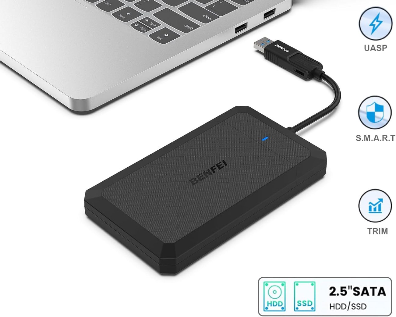 Test COMPLET du Boîtier Externe BENFEI pour Disque Dur 2,5, boîtier USB 3.2 Gen 1 - Tests de Performance et Utilisation