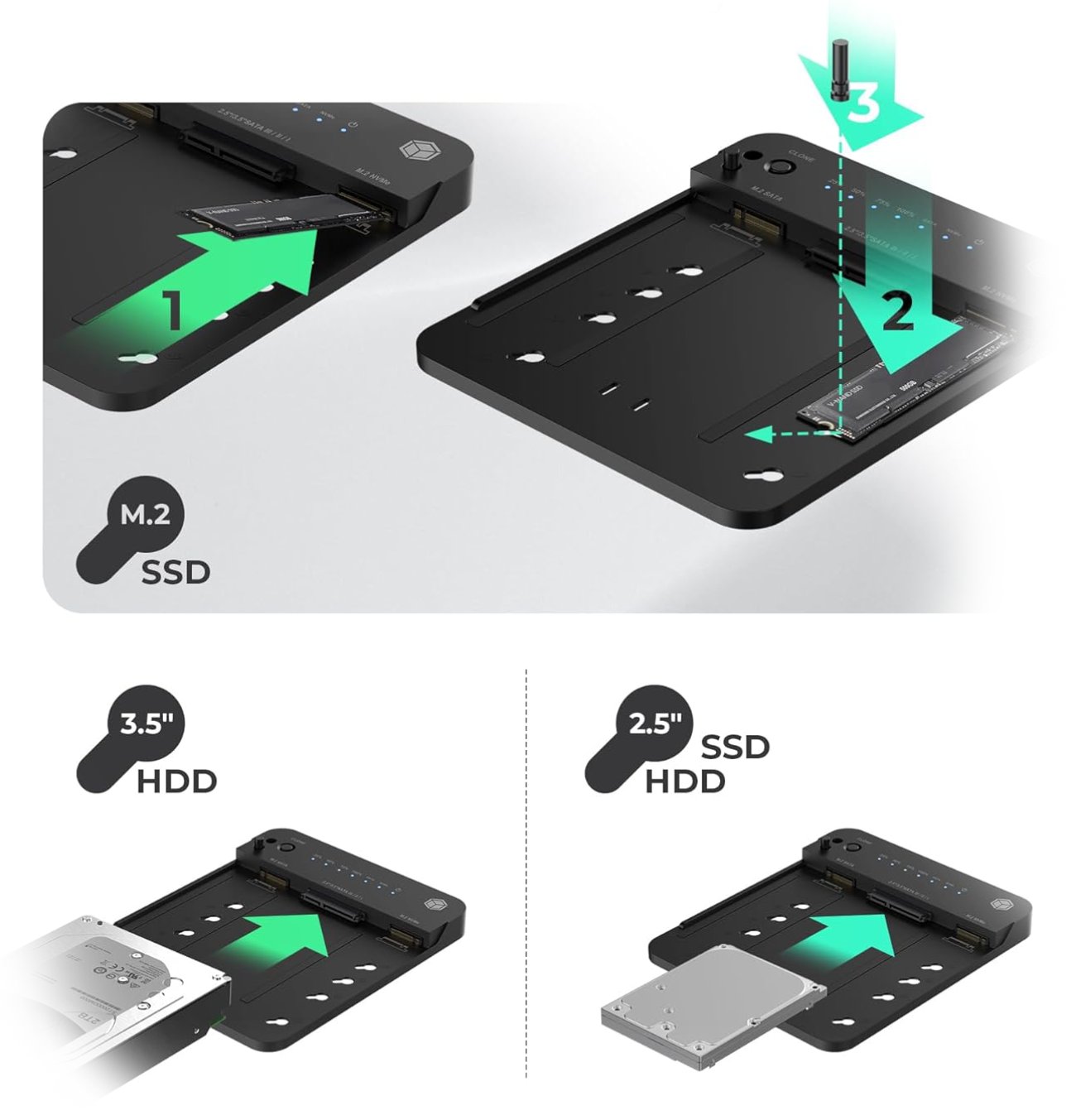 Test ICY BOX Station de clonage et Lecteur de disques durs HDDM.2 NVMe SSD USB 3.2 Gen 2 - Avantages et Inconvénients