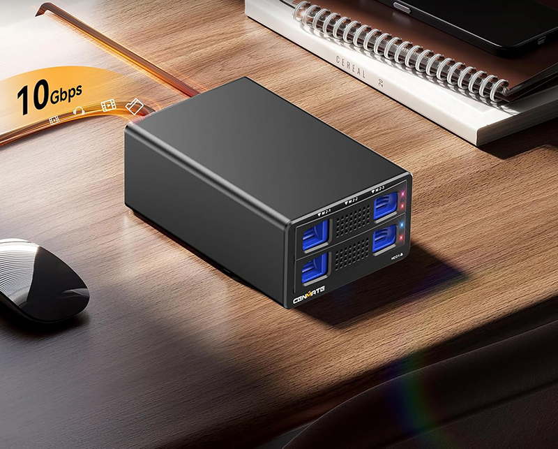 Test et Avis du CENMATE Boîtier NVMe Hybride - 3.5 HDD+3M.2 avec Ventilateur