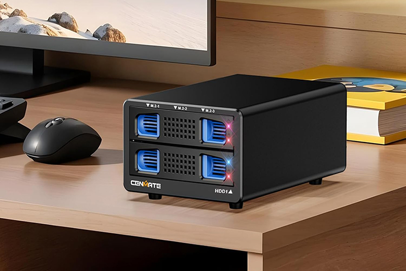Test et Avis du CENMATE Boîtier NVMe Hybride 3.5 HDD+3M.2 avec Ventilateur