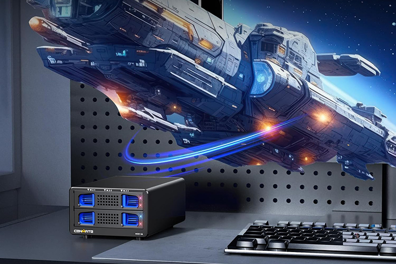 Test et Avis du CENMATE Boîtier NVMe Hybride 3.5 HDD+3M.2 avec Ventilateur