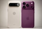 Comparaison visuelle du futur smartphone OpenAI (blanc) intégrant le processeur Dimensity 9600 et d'un iPhone (violet) équipé de la puce A20 Pro, illustrant la compétition des puces gravées en 2nm pour 2026.